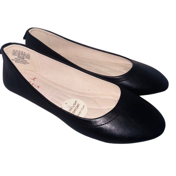 NWT Danskin Womens Poise Black Flats Ultra Light Comfort Memory Foam Size 8.5 - Picture 1 of 11